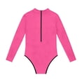 thumbnail image 4 of Swimsuit for Girls, Long Sleeve One Piece Rashguard, Solid Color Beach Vacation Swimsuit for Kids 2-13 Years, 4 of 7