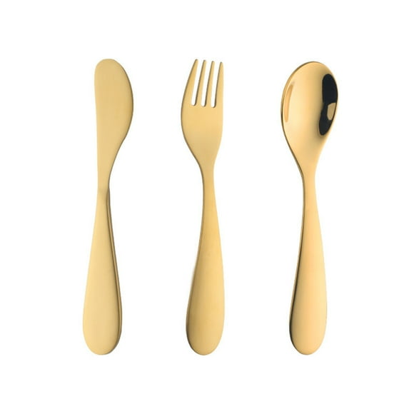 Forks and Spoons,Fork and Spoon Set Stainless Steel Western Style Knife Spoon and Fork Childrens Knife and Fork Cutlery Complementary Food Spoon Three Piece Set Set Spoons and Forks Set