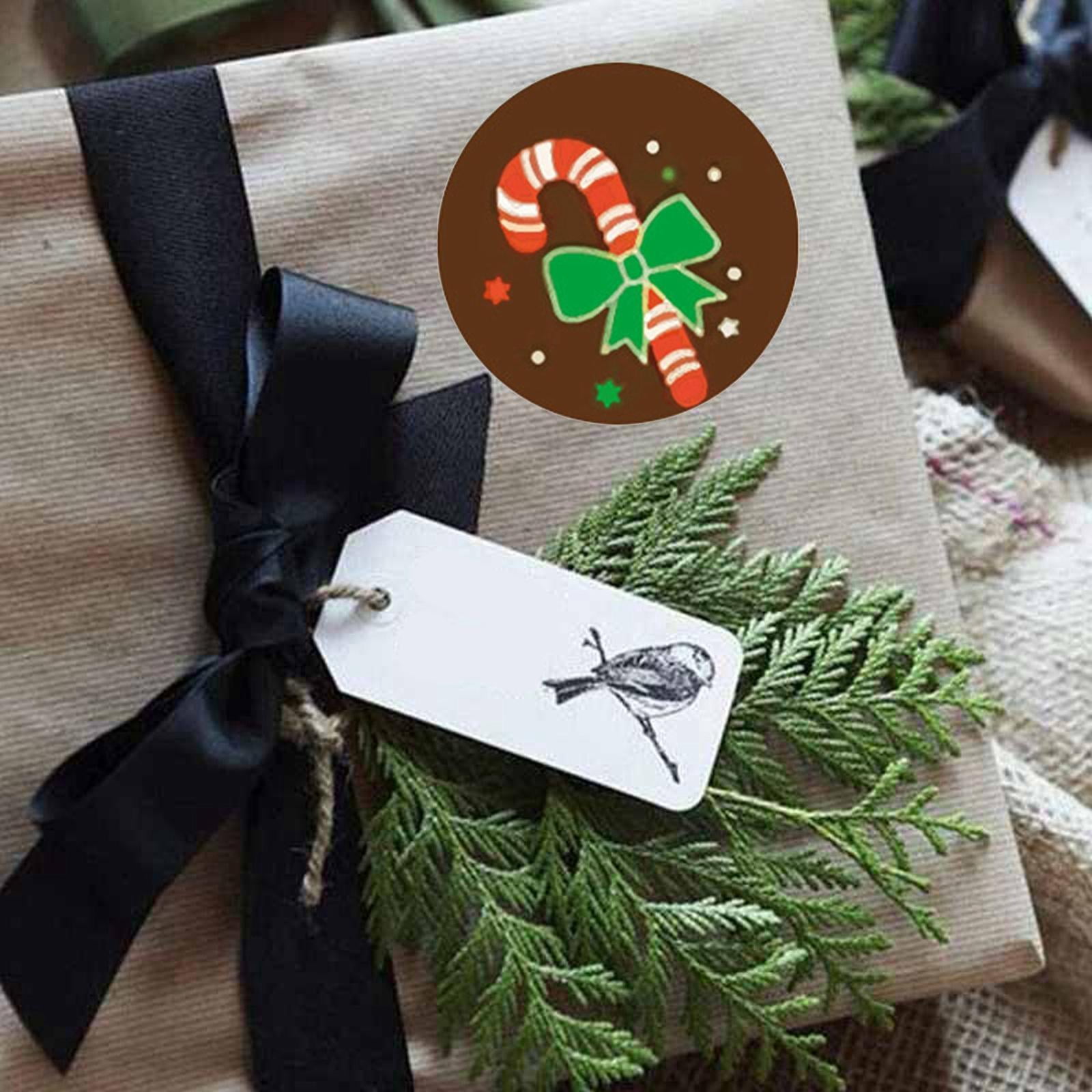 Milageto 6x 500x Cute Christmas Gift Tag Stickers, Scrapbook Labels Supplies for Festival Crafts Party Seals Cards Decorations