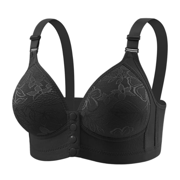 Women's Front Buckle Nursing Bra - Wirefree, Adjustable Straps, Breathable Nylon-Spandex, Under Bust Sizing for Plus Size