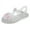White, variant on LOVZFMLL Toddlers and Little Girls Jelly Sandals with Butterfly Summer Beach Hollow Closed Toe Flats for Ages 1-8 Princess Dress Shoes Silver 1.5-2 Years