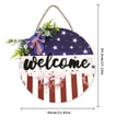 thumbnail image 3 of Clearance! Round Wooden Welcome Sign Independence Day Door Hanger Star Stripe Wall Plaque Patriotic Front Porch Entryway Fireplace 4th Of July Memorial Day Labor Day Home Decor For Housewarming Decor, 3 of 9