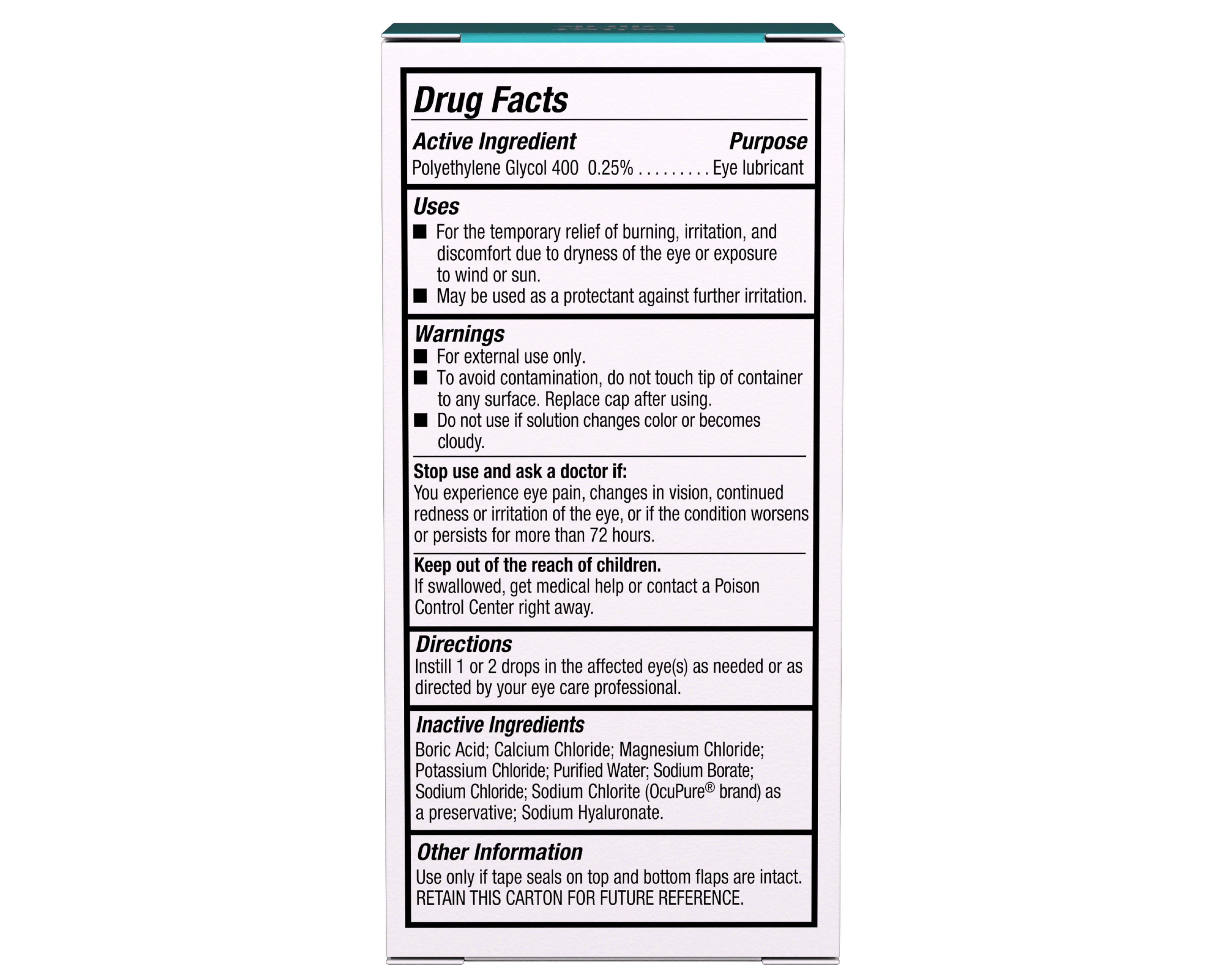 6 Pack - Blink Tears Lubricating Eye Drops – Long-Lasting Hydration for Mild to Moderate Dry Eyes, Moisturizes & Soothes with Hyaluronate, 1 Fl Oz