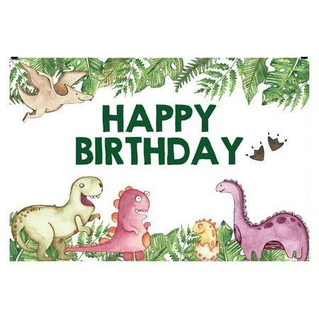 Image of Farfi Exquisite Wide Application Backdrop Lightweight 3D Dinosaur Birthday Background Screen for Party (Type C)