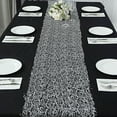 thumbnail image 4 of BalsaCircle 12x108 in Silver Sequin Mesh Schiffli Lace Table Runner Party Events Reception Decorations Supplies, 4 of 8
