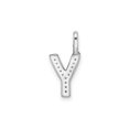 thumbnail image 5 of 14K White Gold Initial -Y- Pendant Charm with Accent Diamonds (NO CHAIN) for Women, 5 of 6