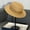 Khaki, variant on Beach Sun Hat Unisex Solid Color Pork Pie Boater Summer Wide Brim Straw Hat with Unrivaled Style and Durability