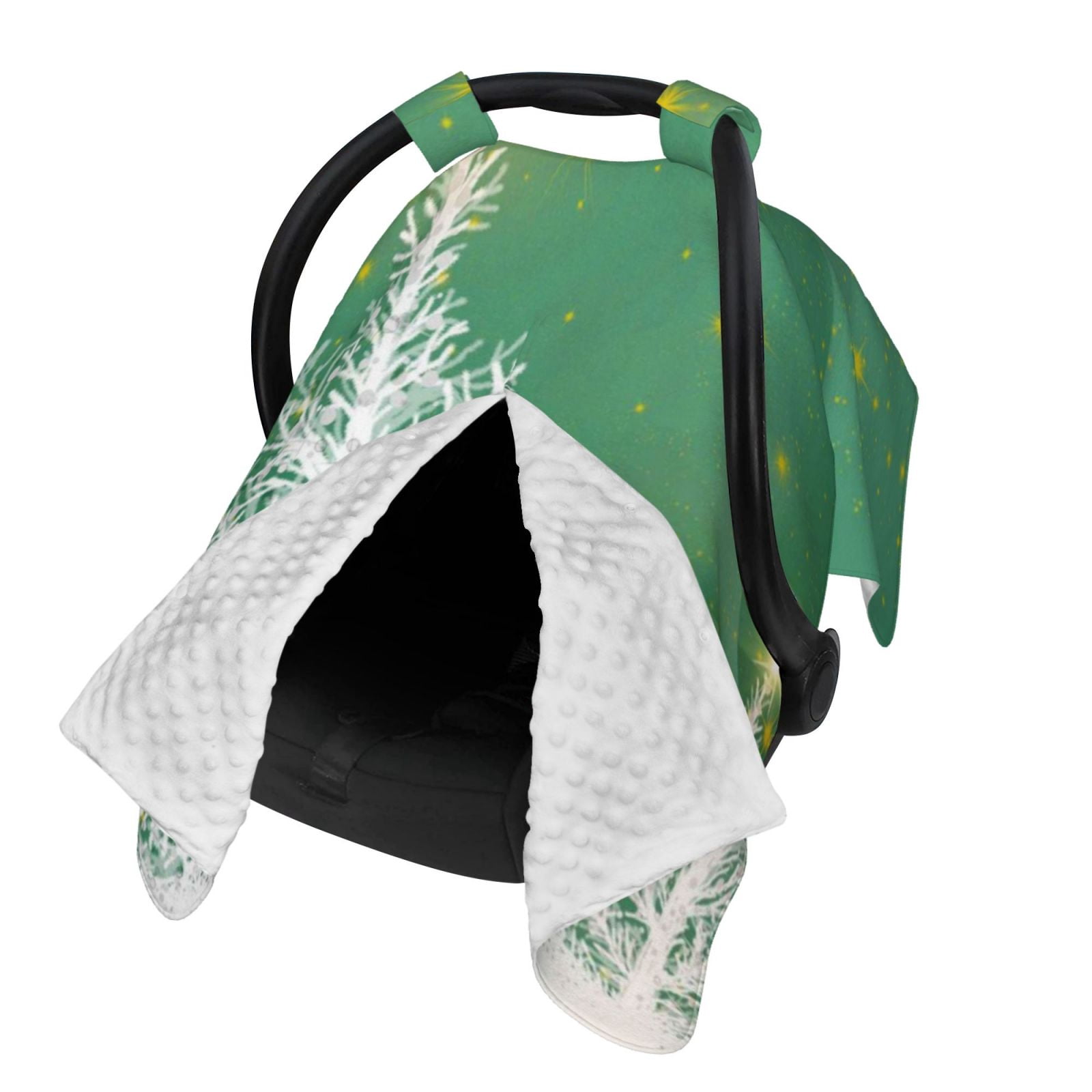 Naloa Christmas Green Baby Car Seat Cover, Breathable Baby Carrier Cover, Multiuse Baby Carrier Cover & Nursing Breastfeeding Cover