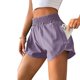 thumbnail image 1 of Pantalones cortos deportivos para mujer, pantalones cortos informales con forro y bolsillos con cremallera de cintura alta de secado rápido para uso en verano, 1 of 7