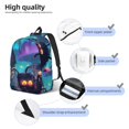thumbnail image 3 of Bingfone Cute Fuzzy Fantasy Creatures Print Canvas College Laptop Backpack, Large Capacity Lightweight College Bookbag Casual Daypack, 3 of 5