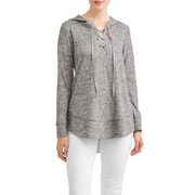 New York Laundry Women's Super Soft Long Sleeve Lace Up Hoodie