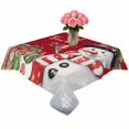 thumbnail image 2 of Red Snowman Christmas Table Cloth Waterproof Tablecloths, Winter Snowflake Xmas Gifts Tablecloth Dining Table Cover for Kitchen Party Tabletop Outdoor, Square Tablecloth 54x54 Inch, 2 of 9
