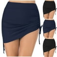 thumbnail image 3 of Inleife Fashion Women Comfortable Casual High Waisted Solid Color Swimming Skirt Beach Pants Skirt Black S, 3 of 3