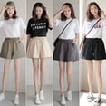 thumbnail image 3 of Pantalones cortos de algodón y lino para mujer, pantalones de verano con forma de A y pierna ancha, pantalones deportivos de talla grande, pantalones casuales holgados de cintura alta, 3 of 6