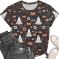 thumbnail image 5 of Witch Bat Cute Graphic T-Shirt for Women Crew Neck Short Sleeve Loose Casual Tops Fall Tees Multicolor M, 5 of 7