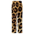 thumbnail image 6 of Leopard Print Texture Background Winter Female Pants Flannel High Waist Women Pants Lady Warm Straight Leg Plush Trousers, 6 of 7