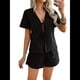 thumbnail image 2 of Conjuntos de Verano para Mujer: Camiseta con Cuello en V y Lazo Delantero, Pantalones Cortos Casuales A Juego, Conjuntos de 2 Piezas Negro XL, 2 of 10