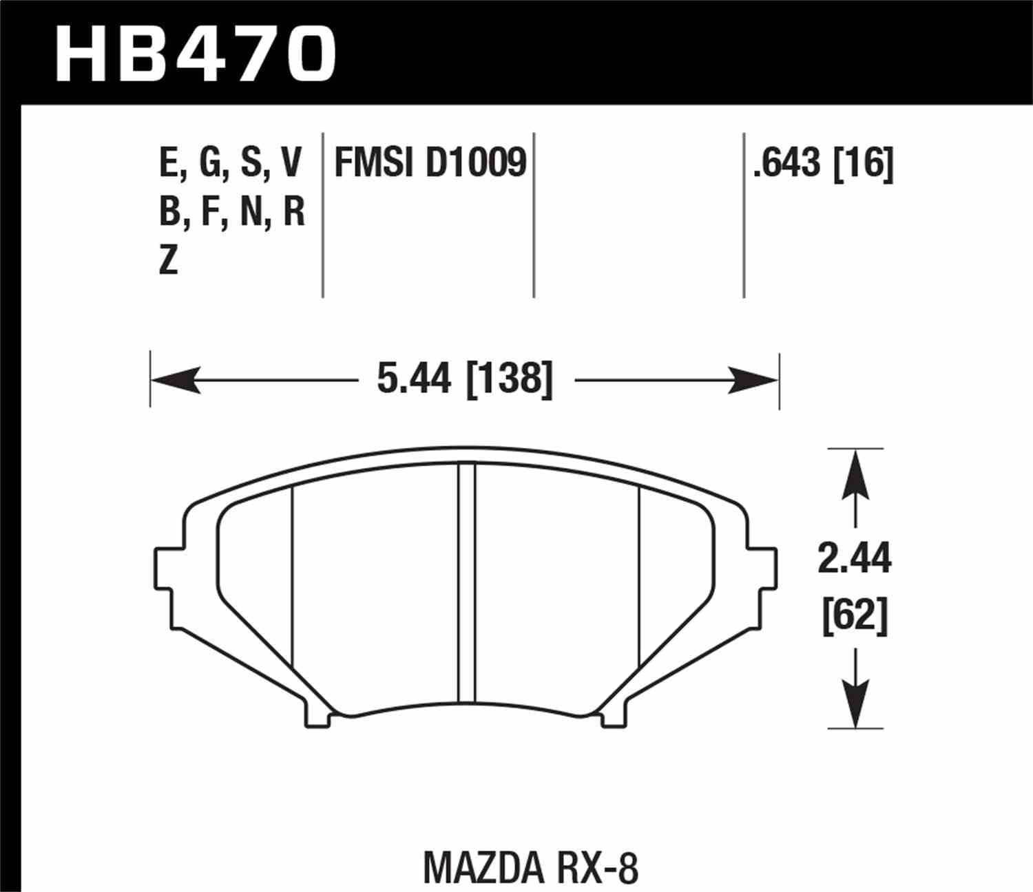 Hawk Performance HB470B.643 HPS 5.0 Disc Brake Pad Set