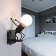 thumbnail image 2 of Aplique LED de pared para interior, lámpara de pared moderna, lámpara de metal vintage E27 para sala de estar, dormitorio, pasillo, escalera y camino., 2 of 4