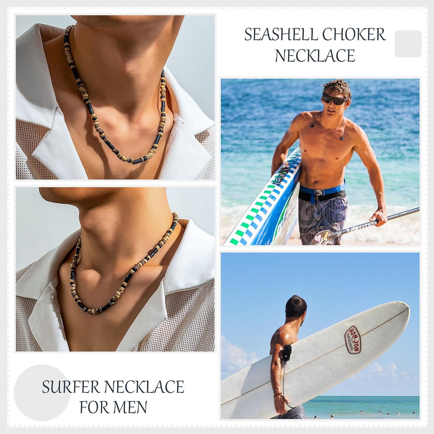 GHSDFBB Puka Shell Necklace Men Clay Bead Necklace for Men Seashell Necklace Surfer Necklace Choker for Teens Walmart