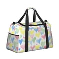 thumbnail image 2 of Balery Hand Drawn Colored Hearts Bolsa de Gimnasio para Mujeres, Bolsa de Viaje con Bolsillo Húmedo, Bolsa de Fin de Semana para Mujeres, Bolsa de Viaje Resistente al Agua, 2 of 7