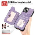 thumbnail image 5 of for iPhone 14 Plus Phone Case Wallet with Card Holder,PU Leather Flip Folio Case,RFID Blocking Ring Holder Kickstand Wrist Strap Magnetic Protective Women Men Cover,Purple,For iPhone 14 Plus, 5 of 11