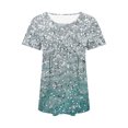 thumbnail image 3 of Tops de Ajuste Suelto para las Mujeres de Manga Corta Cuello Redondo Color Sólido, Estante de Imitación de Moda Casual, 3 of 6