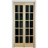 AWC Model 527 Traditional Divided Light Glass Bifold Door 36"wide x 80"high Unfinished Pine