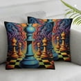 thumbnail image 3 of Nawypu Throw Pillow Cover Case Decorative Square Cushion Covers Pillowcase for Sofa Couch Bed Psychedelic Chess Chessboard Art, 3 of 7