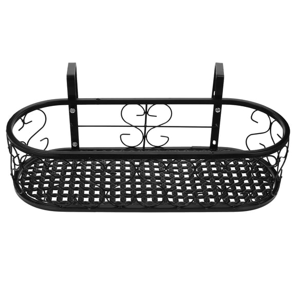 1Pc Ironwork Balcony Flowerpot Shelf Hanging Plant Rack Storage Holder