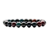 Svelandre 100% Genuine Blood Stone Crystal Bracelet - 8mm AAA Gemstone Beads for Men Women Teens - Healing, Balance, Anxiety Relief