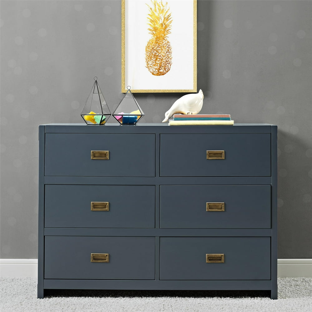 Baby Relax Miles 6Drawer Dresser, Nursery Furniture, Graphite Blue