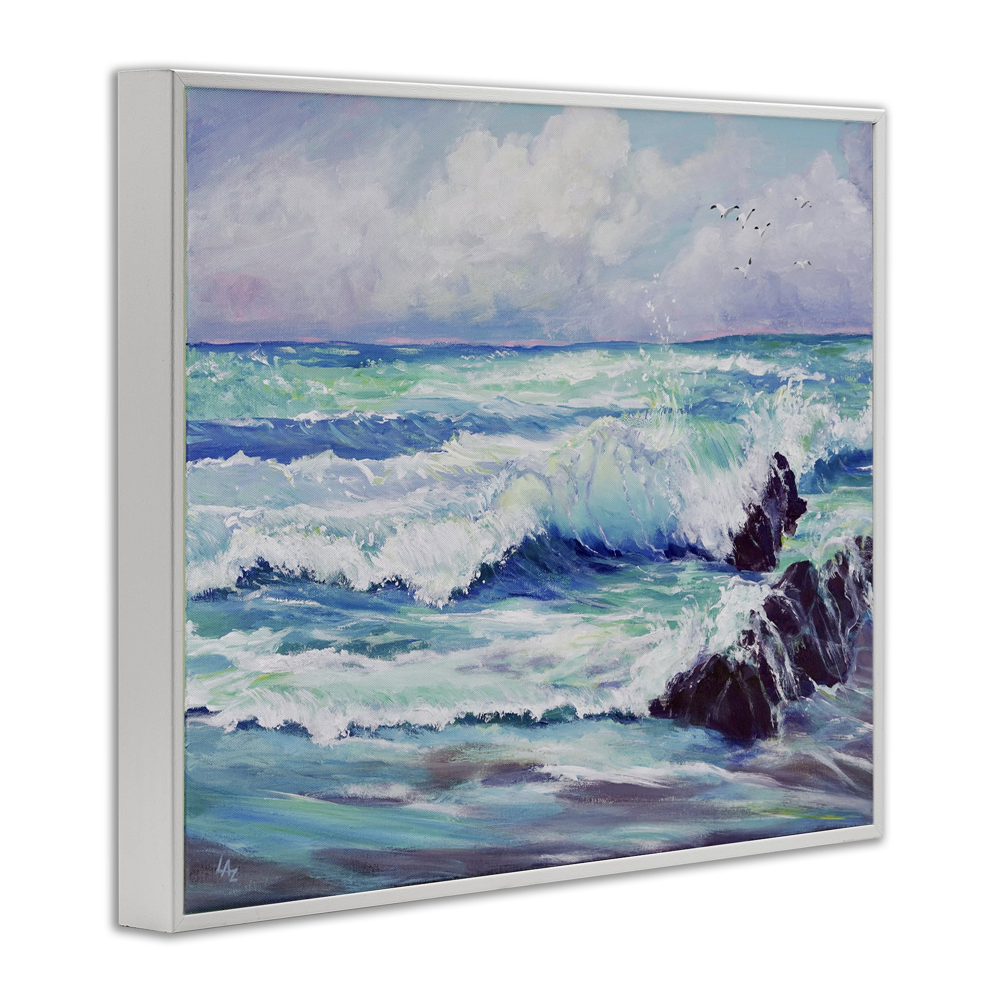 Stupell Industries Down By The Sea White Framed Giclee Art, design by Lee Ann Zirbes