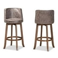 thumbnail image 2 of Bowery Hill Grey and Walnut Brown Finished Wood 2-Piece Bar Stool Set, 2 of 8