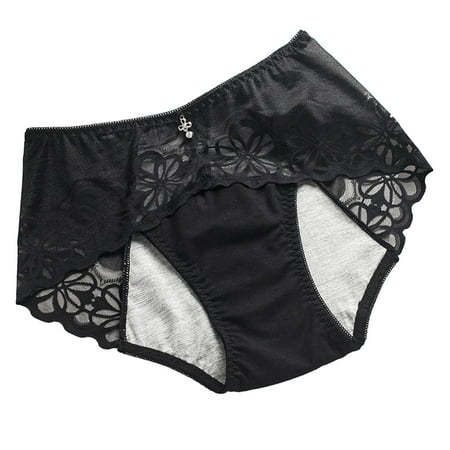 

XZHGS Striped Fall Hipster Women Lace Panties Leak Proof Mid Waist Cotton Crotch Hygiene Pants Briefs Womens underwear Cotton Bikini