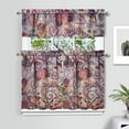 thumbnail image 2 of Colorful Paisley Kitchen Curtains Set - 3 Piece Bohemian Tier & Valance, Vibrant Indian Design, Semi-Sheer Rod Pocket Window Panels, 2 of 5