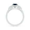 thumbnail image 2 of ANGARA Natural 1 Ct Aeon 3 Stone Sapphire & Diamond Engagement Ring in 14K White Gold for Women (Size-6mm) | September Birthstone, Anniversary, Jewelry Gift for Women | Natural Sapphire Ring, 2 of 10