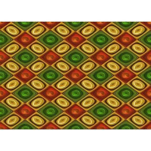 Ahgly Company Indoor Rectangle Patterned Saffron Red Area Rugs, 8' x 12'