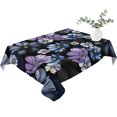 thumbnail image 2 of Blue Flower Table Cloth Waterproof Tablecloths, Purple Floral Vintage Country Watercolor Tablecloth Dining Table Cover for Kitchen Party Tabletop Outdoor, Rectangle Tablecloth 60x84 Inch, 2 of 9