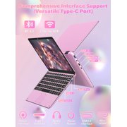 Pink Touchscreen Laptop 11 Mini 2-in-1 , FHD IPS , Intel N100, 16GB DDR4 RAM, 512GB SSD, (Win 11 Pro + Office), Backlit Keyboard, Facial Recognition, USB-C – Portable Laptop for Students & Travel