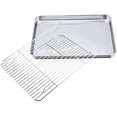 thumbnail image 3 of Stainless Steel Roasting Pan with Grill Rack, Universal Oven Safe Non-Stick Roaster Tray for Chicken Wings Pastry Seafood, 3 of 4