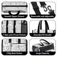 thumbnail image 3 of Teacher Tote Bag,Doodle Sports Icons Pattern Teacher Utility Tote Bag,Large Work Tote Bags for Women with Multiple Pockets,Top Zipper Closure,13.8x10.6x6.7 Inch, 3 of 5