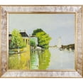 thumbnail image 1 of La Pastiche Claude Monet 'Houses on the Achterzaan' Hand Painted Framed Canvas Art, 1 of 5