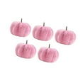 thumbnail image 4 of 5 Pieces Decorative Simulation Pumpkin Rustic Table Party Pink Velvet Flannel for Thanksgiving Kitchen Decor, 4 of 9