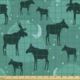 thumbnail image 2 of Ambesonne Animal Art Fabric by the Yard Upholstery, Elk Moose Silhouettes, 3 Yards, Turquoise Dark Teal, 2 of 5