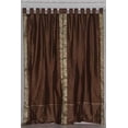 thumbnail image 3 of Tab Top Sheer Sari Curtains 60"W x 84"L matching tiebacks- Handcrafted Brown Indian Drapes Unlined for light & airy ambience Perfect for Living/Bedroom/Dining Room Sold in Pairs, 3 of 6
