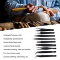 thumbnail image 3 of Tweezers Assortment Set, Metal Tweezers Kit 9PCS Wear Resistance Various Tip Shape Black Coating  for Handicraft Making, 3 of 7