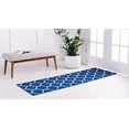 thumbnail image 2 of Unique Loom 3145453 2 x 6 ft. Rounded Trellis Frieze Runner Rug, Navy Blue, 2 of 2