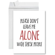 Andaz Press Funny Jumbo New Job Card With Envelope 8.5 x 11 inch, Farewell Retirement Office, Don't Leave Me Alone