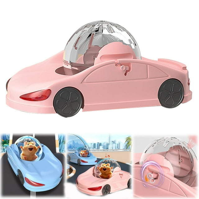 Voiture Hamster – Jouet Drôle Transparent Hamsters Course Roue Silencieuse pour Hamsters Furets Petit